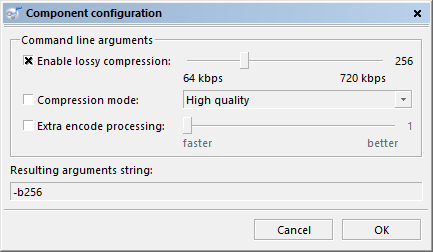 The new config dialog for external codecs